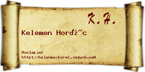 Kelemen Horác névjegykártya
