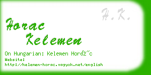 horac kelemen business card